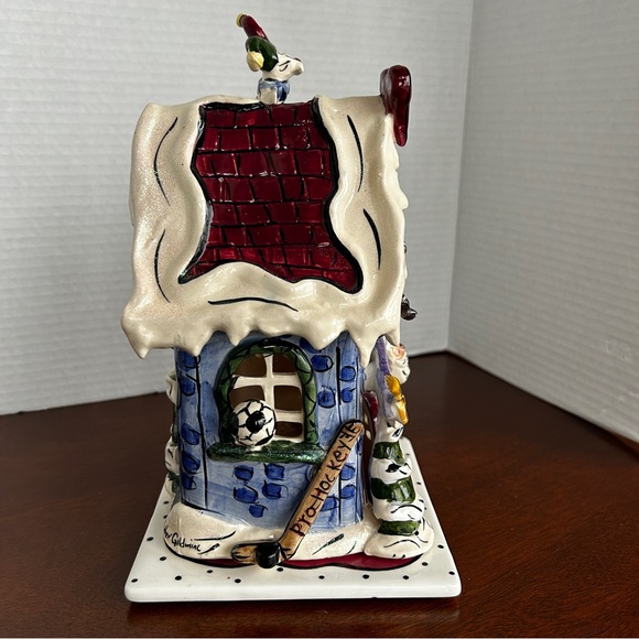 Santa's Workshop Blue Sky Clay Works by Heather Goldminc Tealight Holder 2002 - Picture 8 of 16